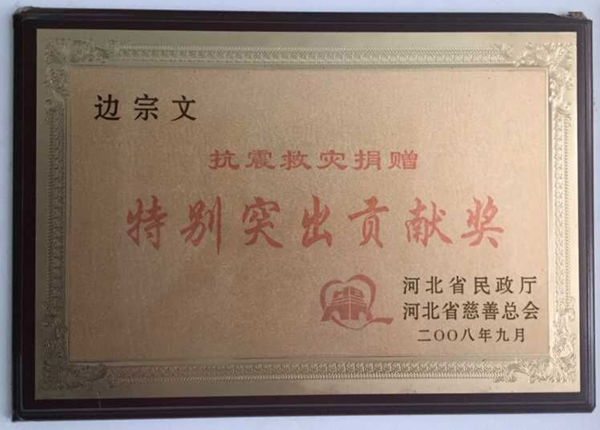 抗震救災(zāi)捐贈突出貢獻(xiàn)獎